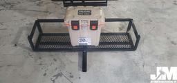 BUMPER HITCH GRILL, W/ NEW 20 QUART PELICAN COOLER, ***COOLER