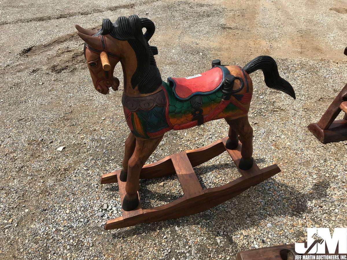 30" TEAK WOOD ROCKING HORSE