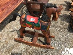 30" TEAK WOOD ROCKING HORSE