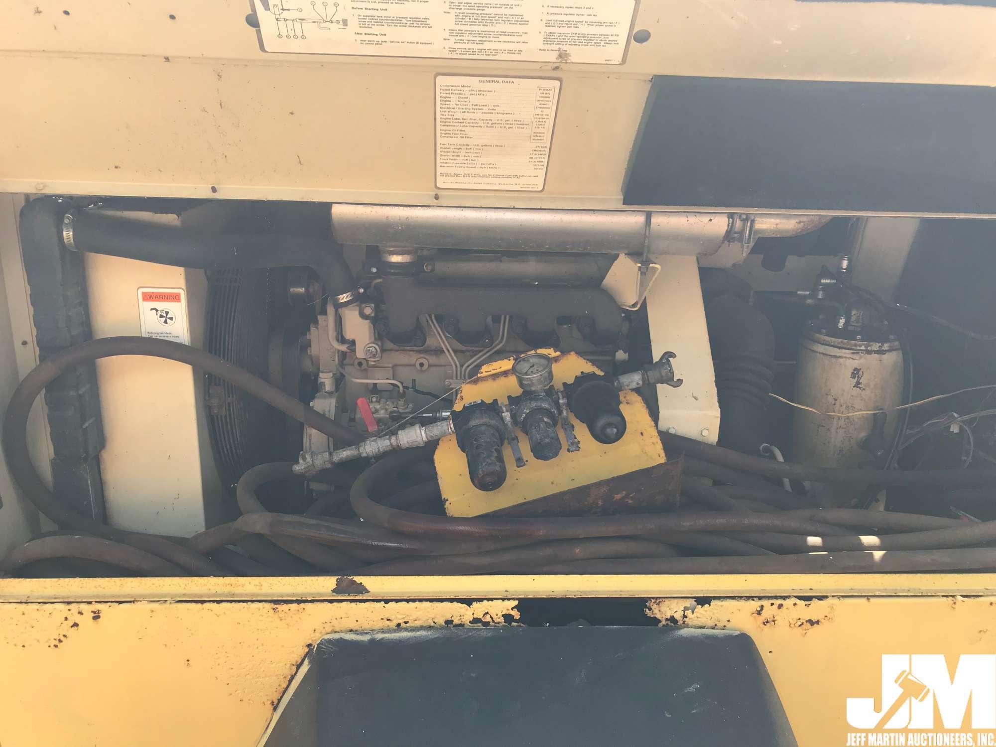 1997 I/R P185WJD 185 PORTABLE AIR COMPRESSOR SN: 272184UAH221