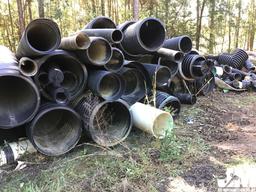 QTY OF MISC CORRUGATED BLACK PIPE AND SOCK PIPE, VARIOUS