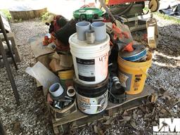 QTY OF MISC CONCRETE SUPPLIES, TRI PODS, HAND TOOLS, AND