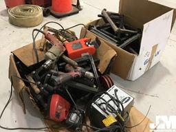 QTY OF MISC STEP BASES, POWER TOOLS & CHARGERS