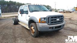 2005 FORD F-550XL SD CREW CAB SINGLE AXLE VIN: 1FDAW56P55EB95894 CAB & CHASSIS