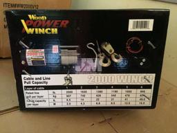 (UNUSED) WOOD POWER 2000 LB 12V UTILITY WINCH