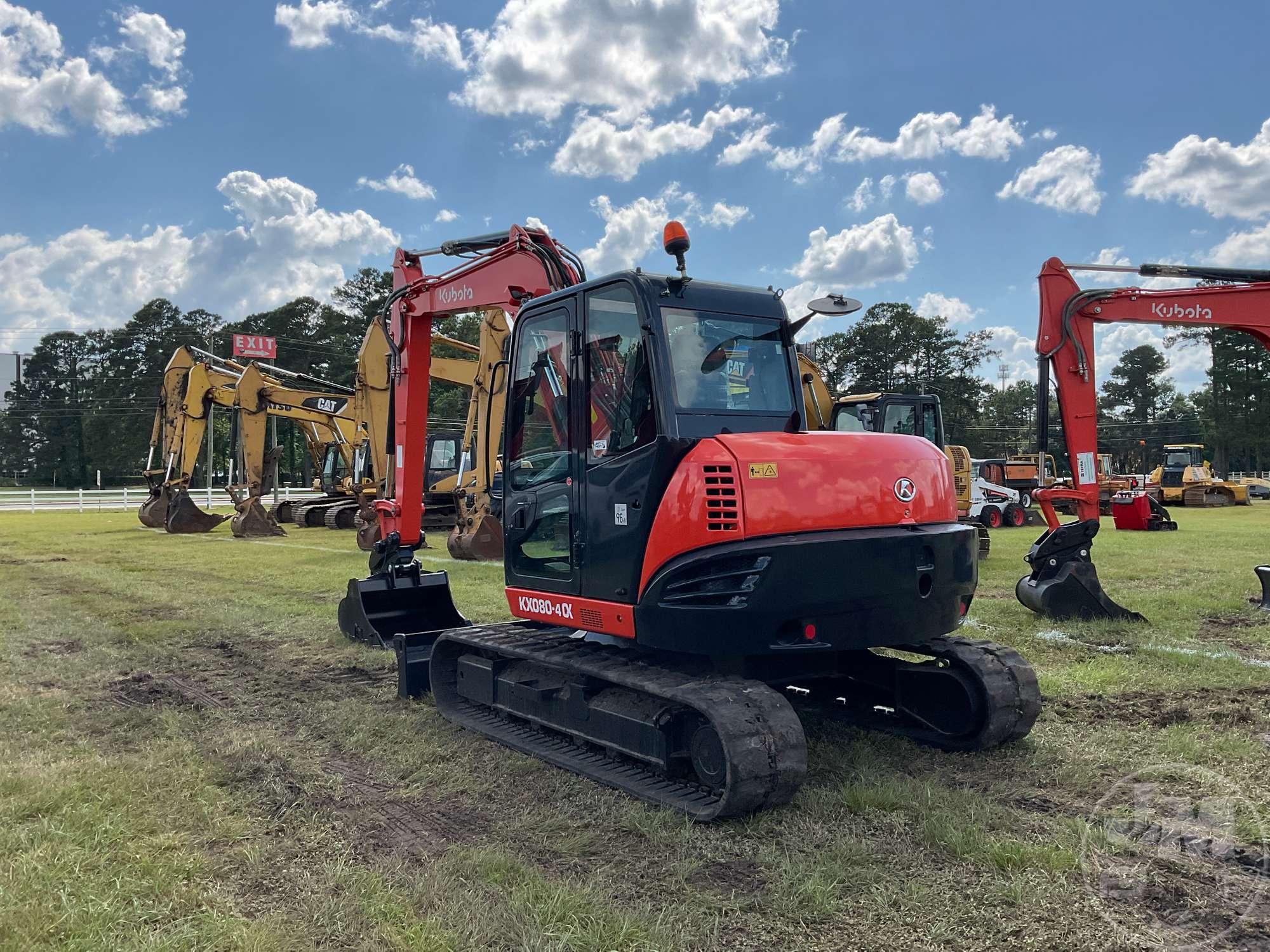 2015 KUBOTA KX080-4 MINI EXCAVATOR SN: JKUK0803A01H34720