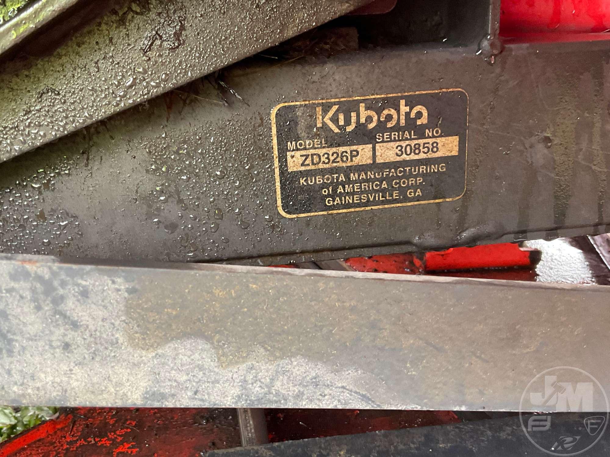 KUBOTA ZD326 ZERO TURN SN: TL607459