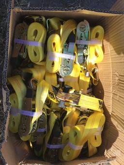 QTY OF (20) 1.5”......X15’...... RATCHET TIE DOWN STRAPS WITH J