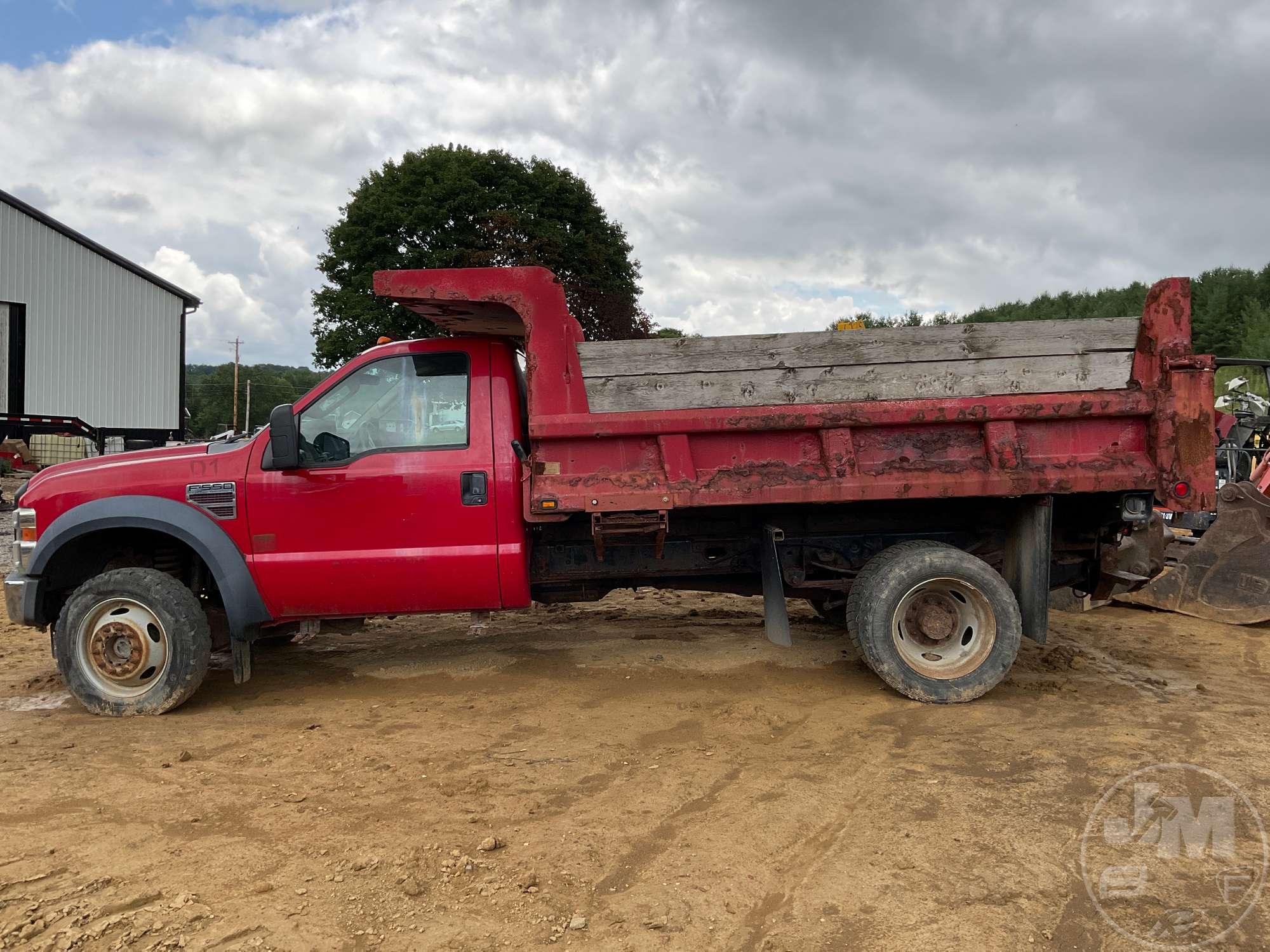 2008 FORD F-550 XL SUPER DUTY VIN: 1FDAF57R58EA65070 SINGLE AXLE DUMP TRUCK