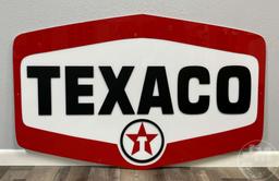 TEXACO OIL SIGN, SINGLE SIDED, TWO DIMENSIONAL, APPROX. 48" MADE