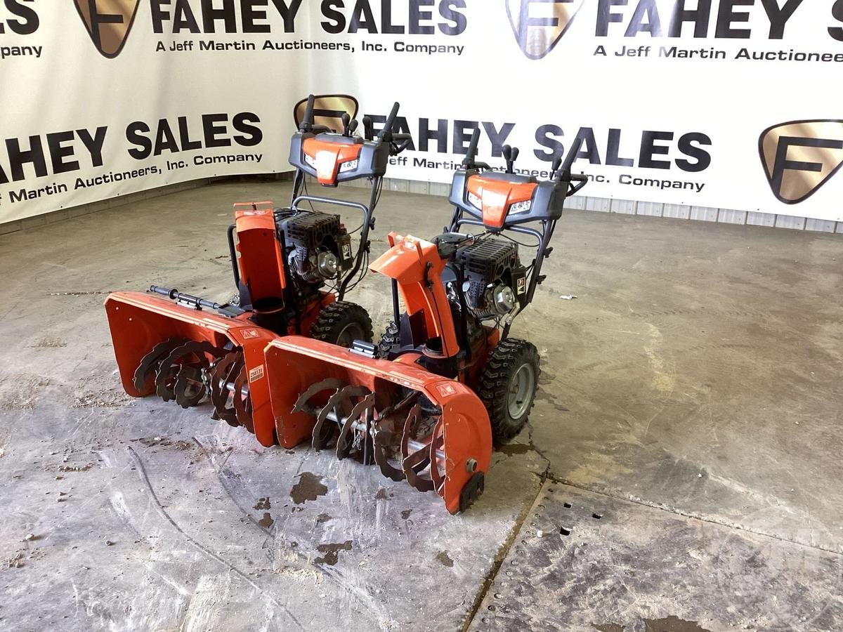 (2) HUSQVARNA ST230P 2 STAGE 30" SNOWBLOWERS, 120V PLUG IN