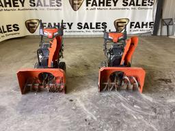 (2) HUSQVARNA ST 230P 2 STAGE 30" SNOWBLOWERS, 120V PLUG