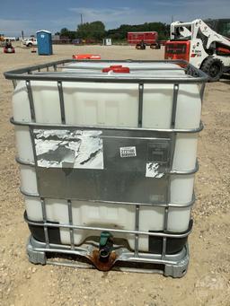 APPROX. 250 GA. POLY TANK/METAL CRATE