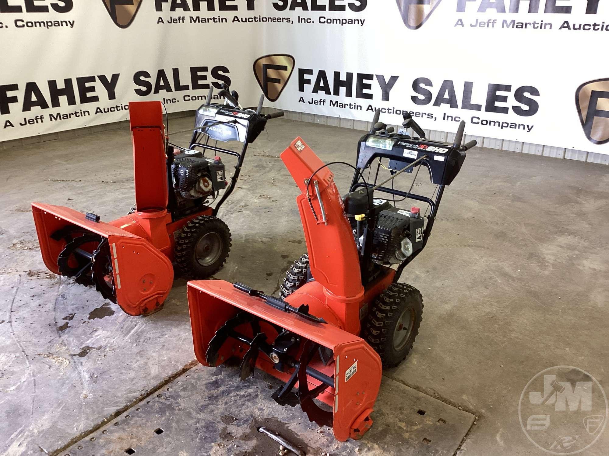 (2) ARIENS 921051 PLATINUM 30 SHO 2 STAGE 30" SNOWBLOWERS,