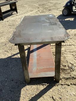 WELDING TABLE W/ SHELF, 57"X29"