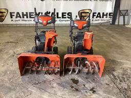 (2) HUSQVARNA ST230P 2 STAGE 30" SNOWBLOWERS, 120V PLUG IN