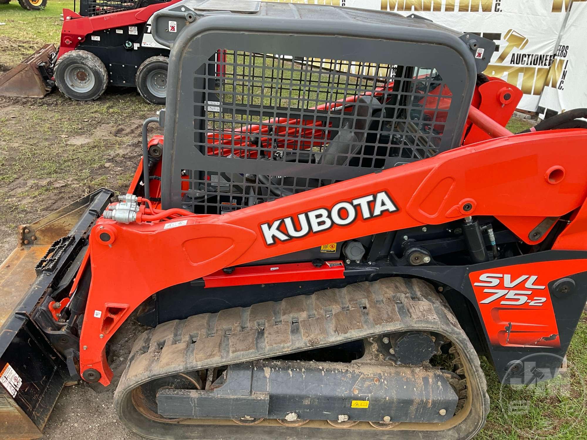 2020 KUBOTA MODEL SVL75-2 MULTI TERRAIN LOADER SN: KBCZO52CEL1C49236 CANOPY