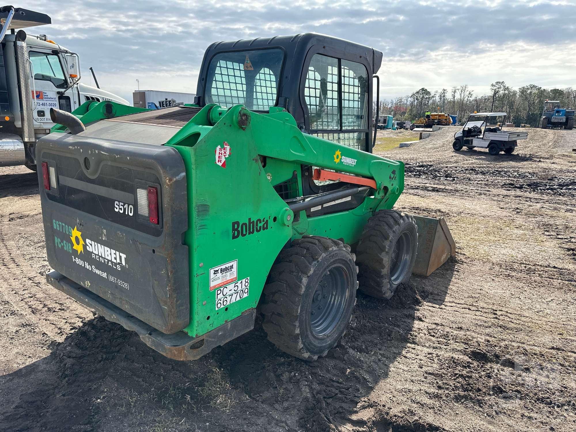 2015 BOBCAT S510 SKID STEER SN: ALNW11735 CAB