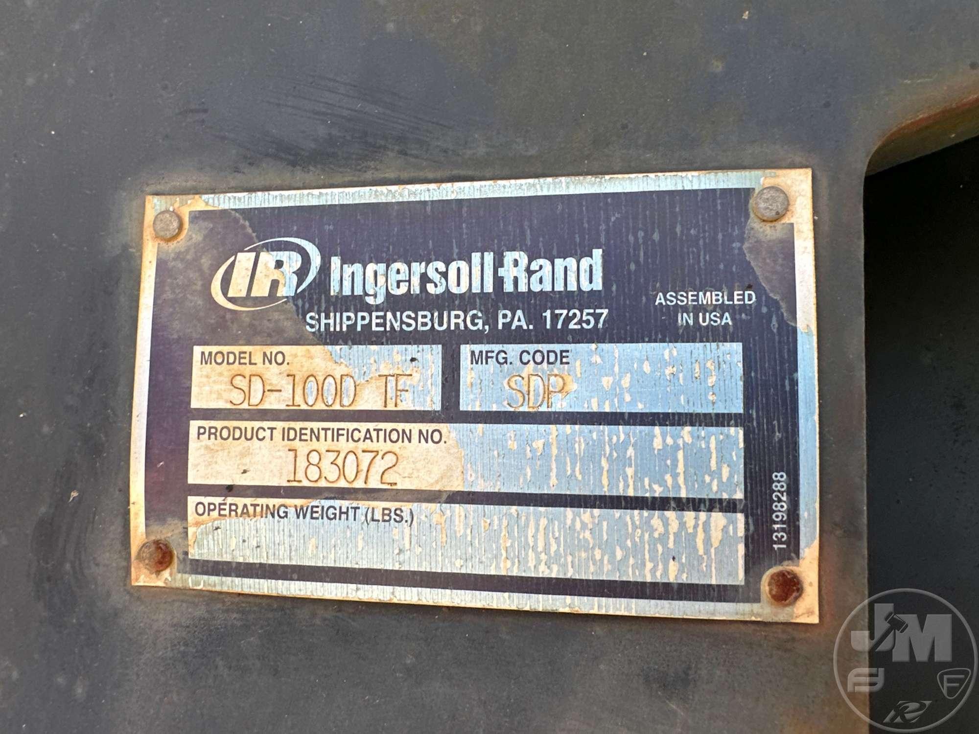 2005 INGERSOLL RAND SD100D SINGLE DRUM VIBRATORY ROLLER SN: 183072