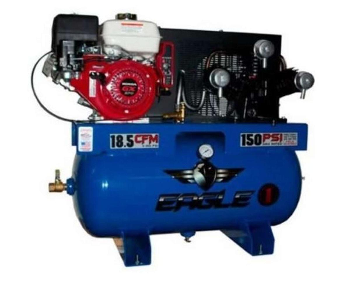 EAGLE 150 PSI CONTRACTOR TWIN TANK AIR COMPRESSOR W/ HONDA