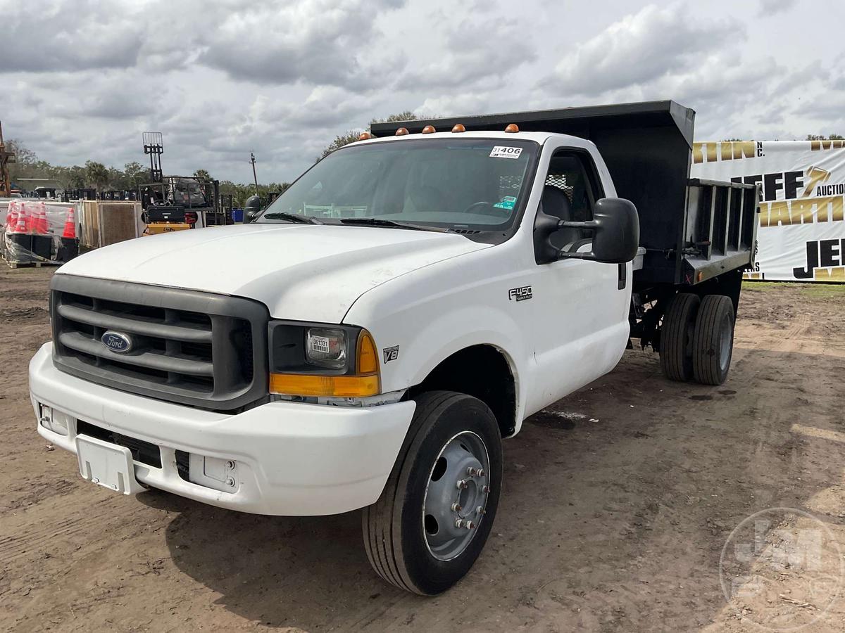 1999 FORD F450 SINGLE AXLE DUMP TRUCK VIN: 1FDXF46F0XEA78898