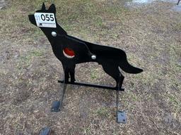 (UNUSED) 3/8" AR500 STEEL COYOTE SHOOTING TARGET W/HEART FLAPPER