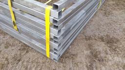 4 GALVANIZED STEEL BUILDING FRAMES, EACH BUILDING INCLUDING 2 WALLS