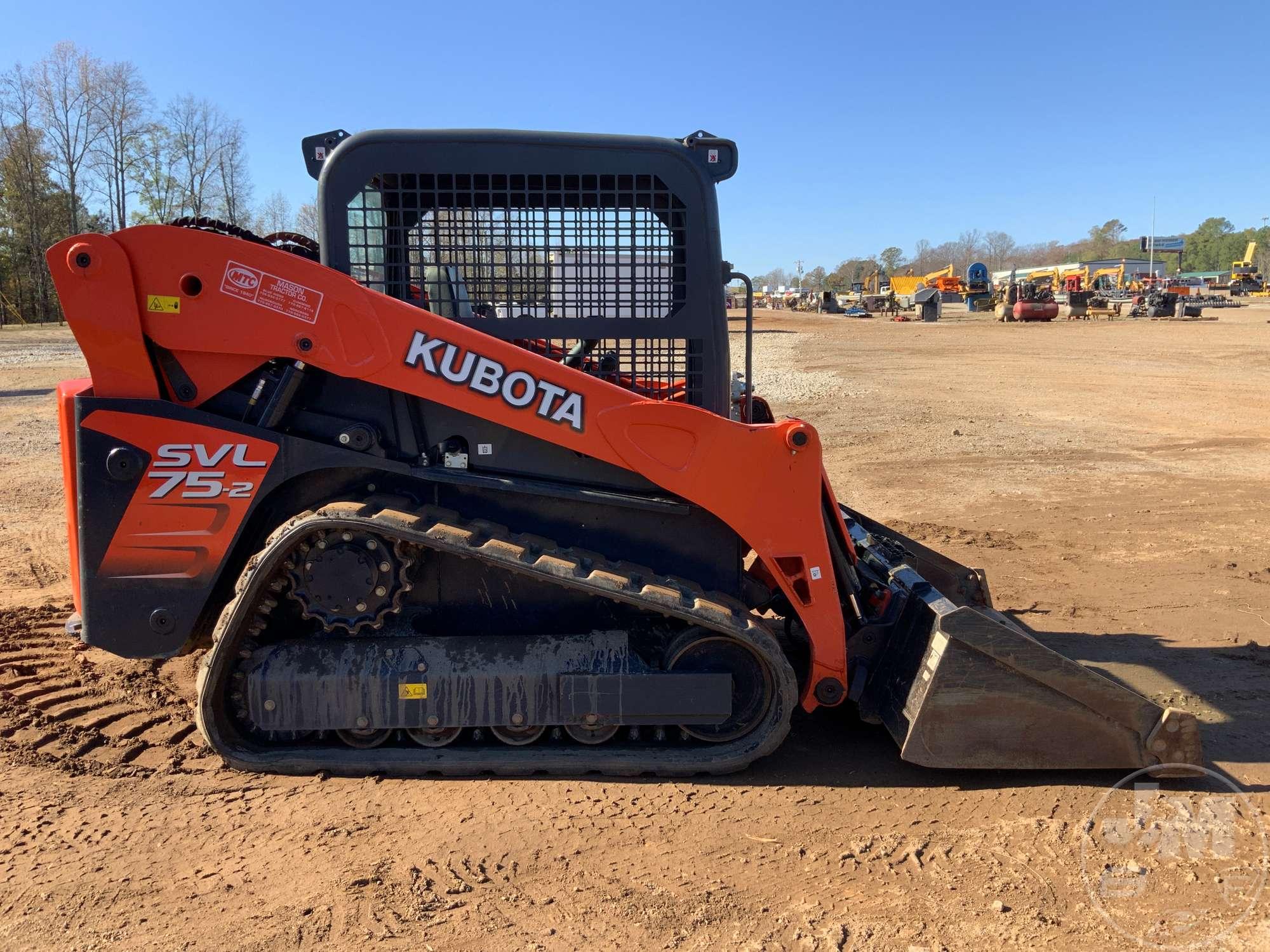 2020 KUBOTA MODEL SVL75-2 MULTI TERRAIN LOADER SN: KBCZO52CEL1C49236 CANOPY