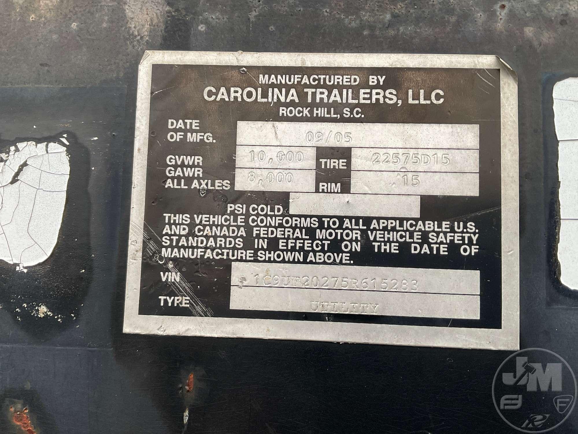 2005 CAROLINA  20' FLATBED TRAILER