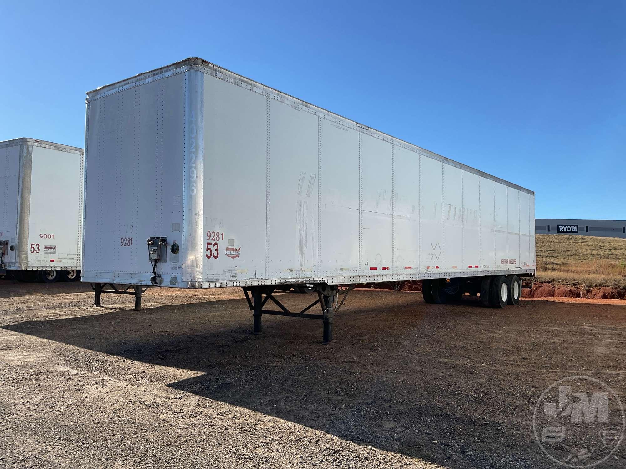 2004 WABASH NATIONAL CORPORATION WABASH NATIONAL CORPORATION 53'X102" VAN TRAILER VIN: 1JJV532W04L89