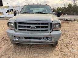 2003 FORD F-550 SUPER DUTY SINGLE AXLE CREW CAB 4X4 FLATBED TRUCK VIN: 1FDAW57F93EA63062