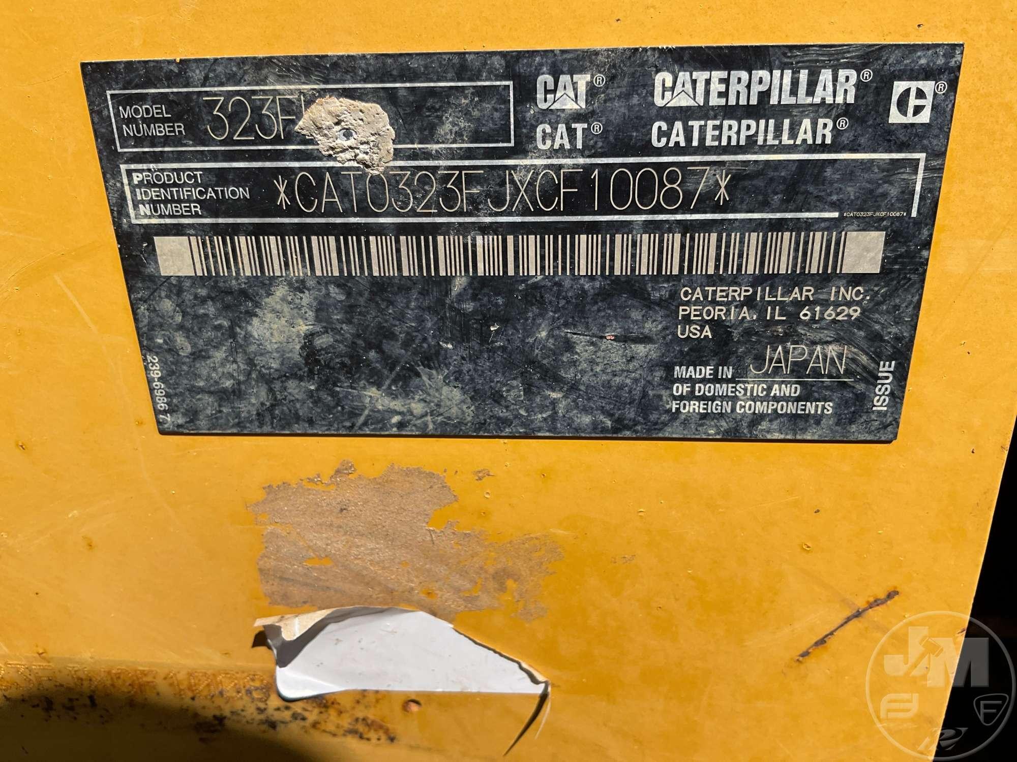 2017 CATERPILLAR 323FL HYDRAULIC EXCAVATOR SN: CAT0323FJXC10087