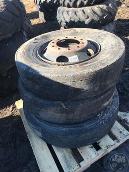 QTY OF (3) TIRES W/RIMS. VARIOUS SIZE