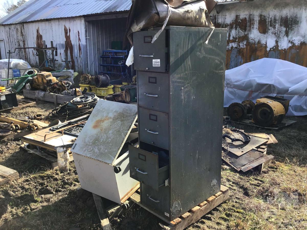 PALLET OF MISC FILING CABINETS WITH MISC PARTS