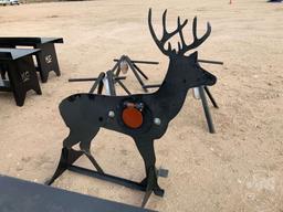 (UNUSED) 3/8" AR500 STEEL DEER SHOOTING TARGET W/HEART FLAPPER