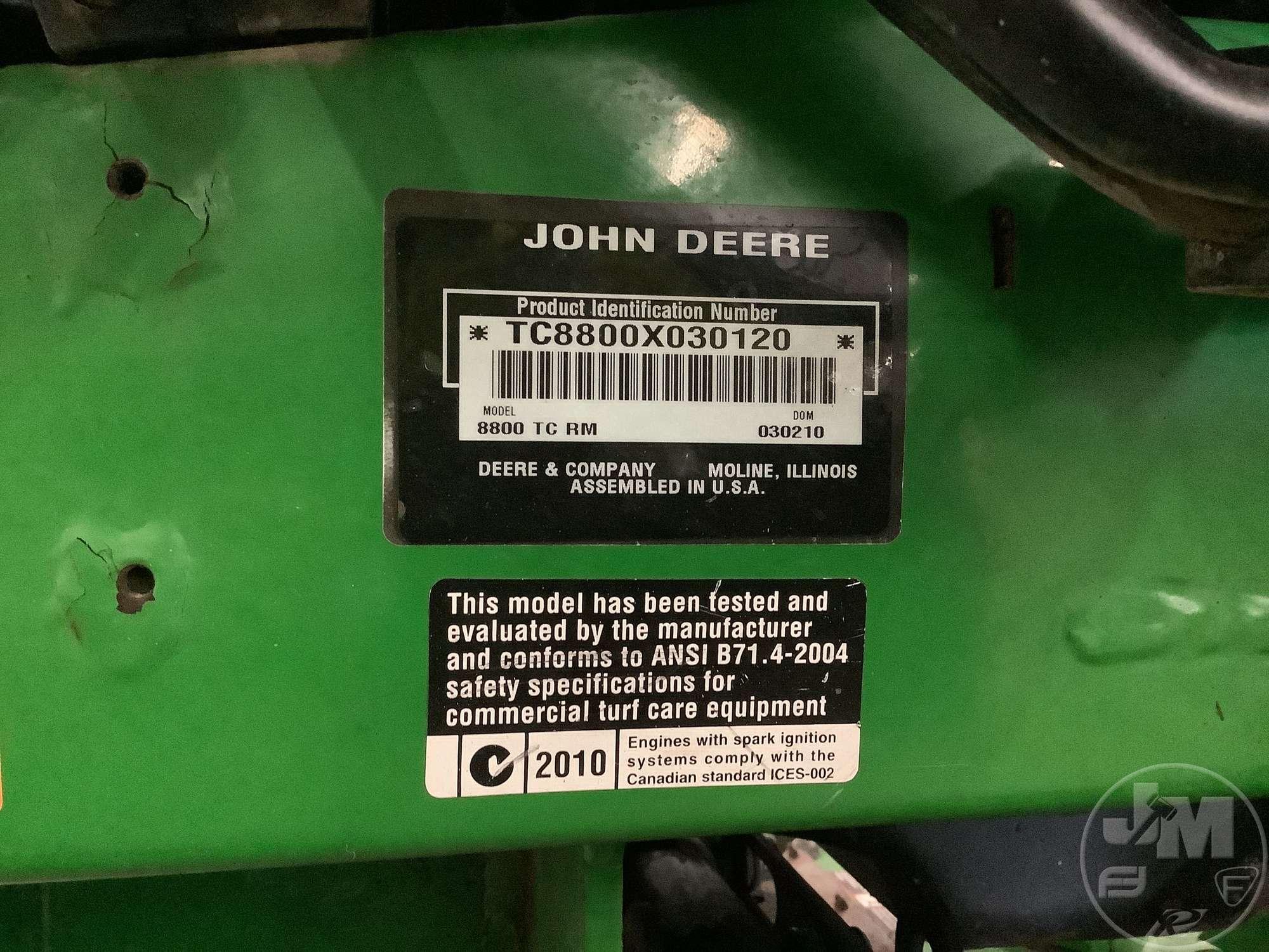 JOHN DEERE 8800 TERRAINCUT FAIRWAY MOWER SN: TC8800X030120