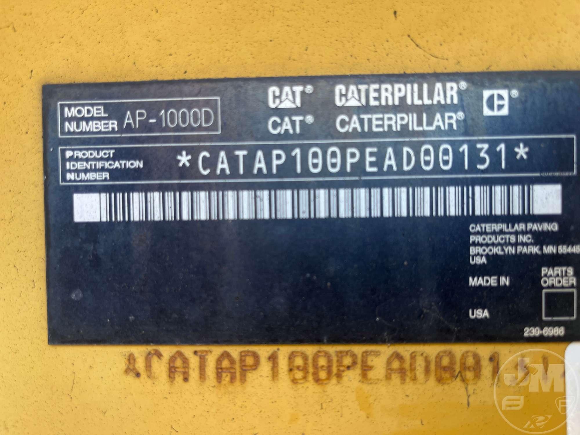 2007 CATERPILLAR AP1000D RUBBER TIRE PAVER  SN: EAD00131