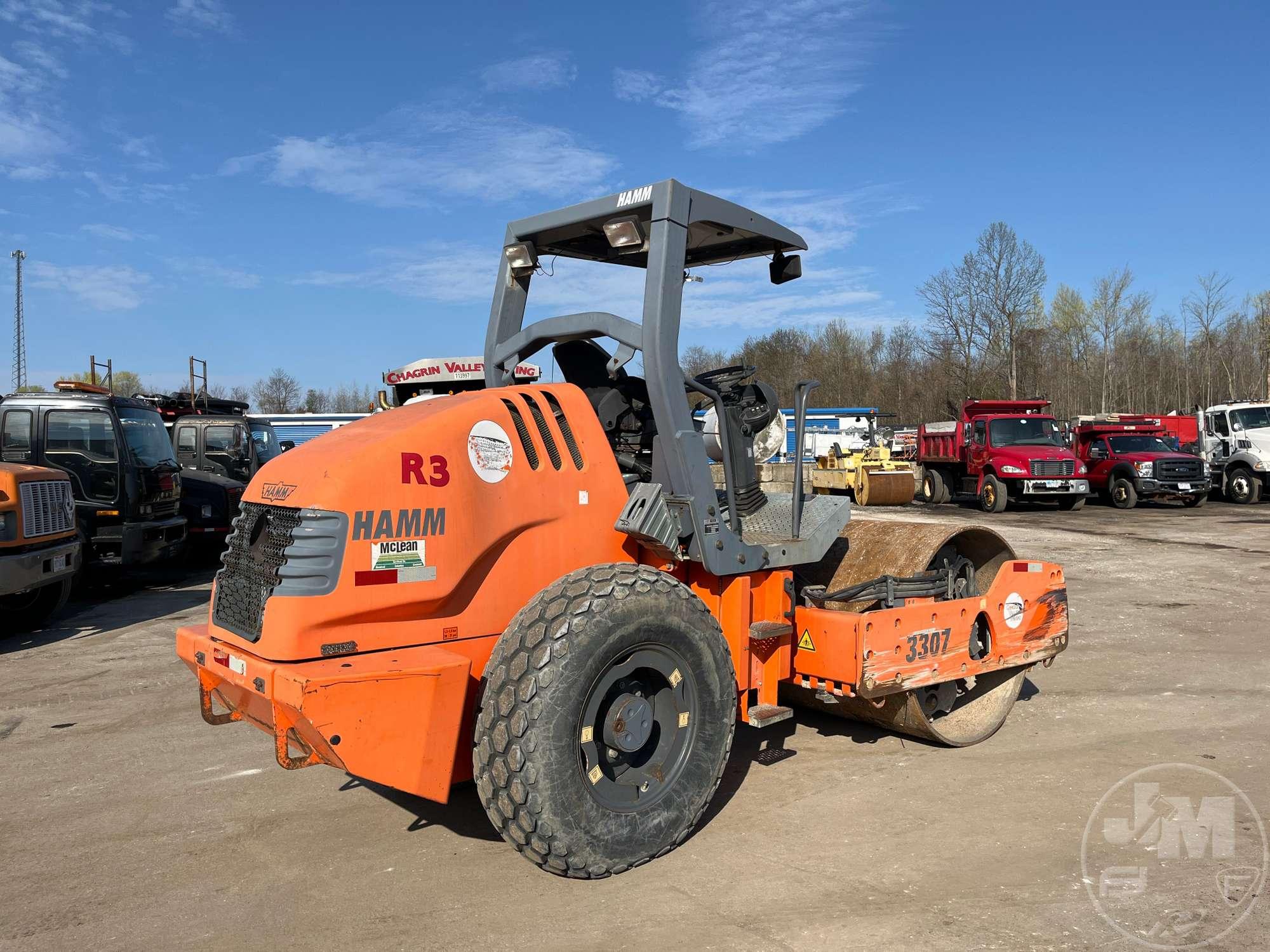 2008 HAMM 3307 SINGLE DRUM VIBRATORY ROLLER SN: H1591312