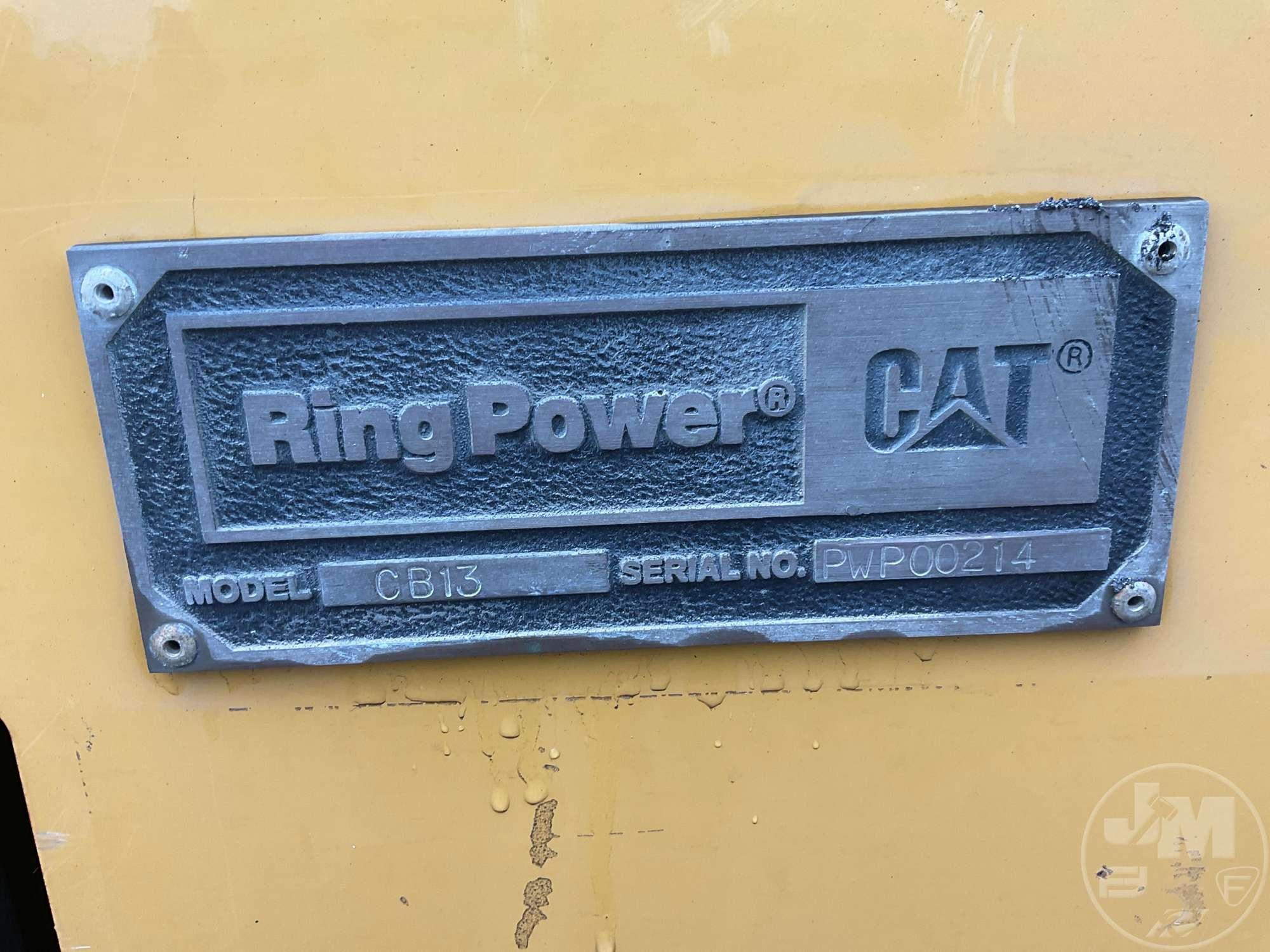 2019 CATERPILLAR CB13 TANDEM VIBRATORY ROLLER SN: CAT0CB13TPWP00214