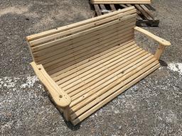 5’...... HANDMADE WOODEN PORCH SWING