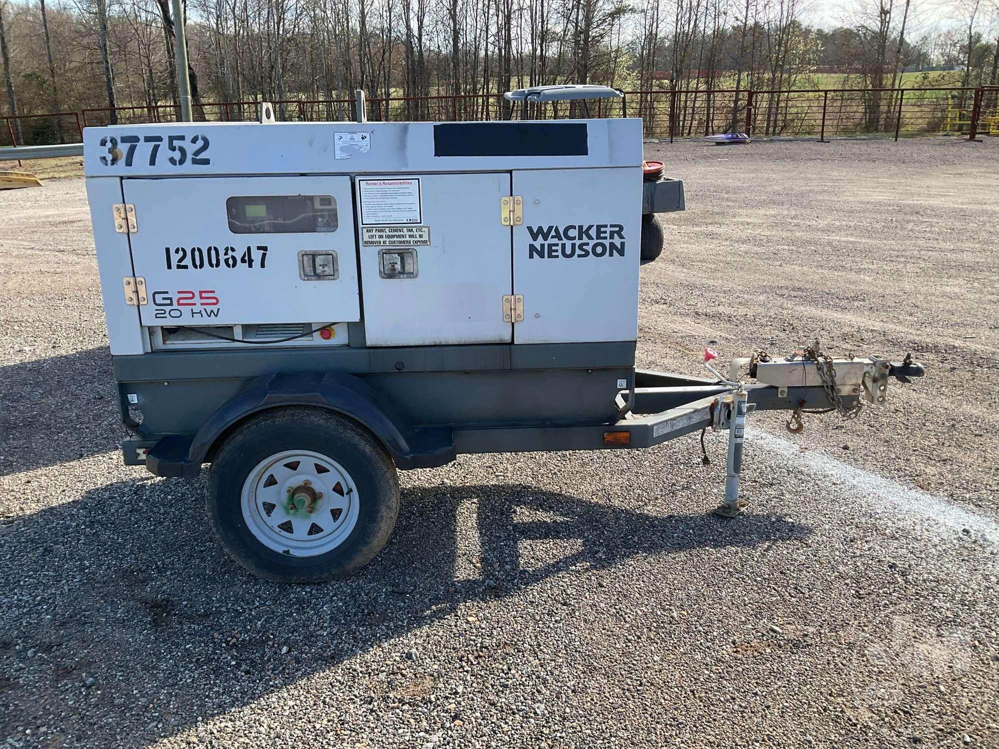 2011 WACKER G25 KW 20 KW PORTABLE GENERATOR 20019152