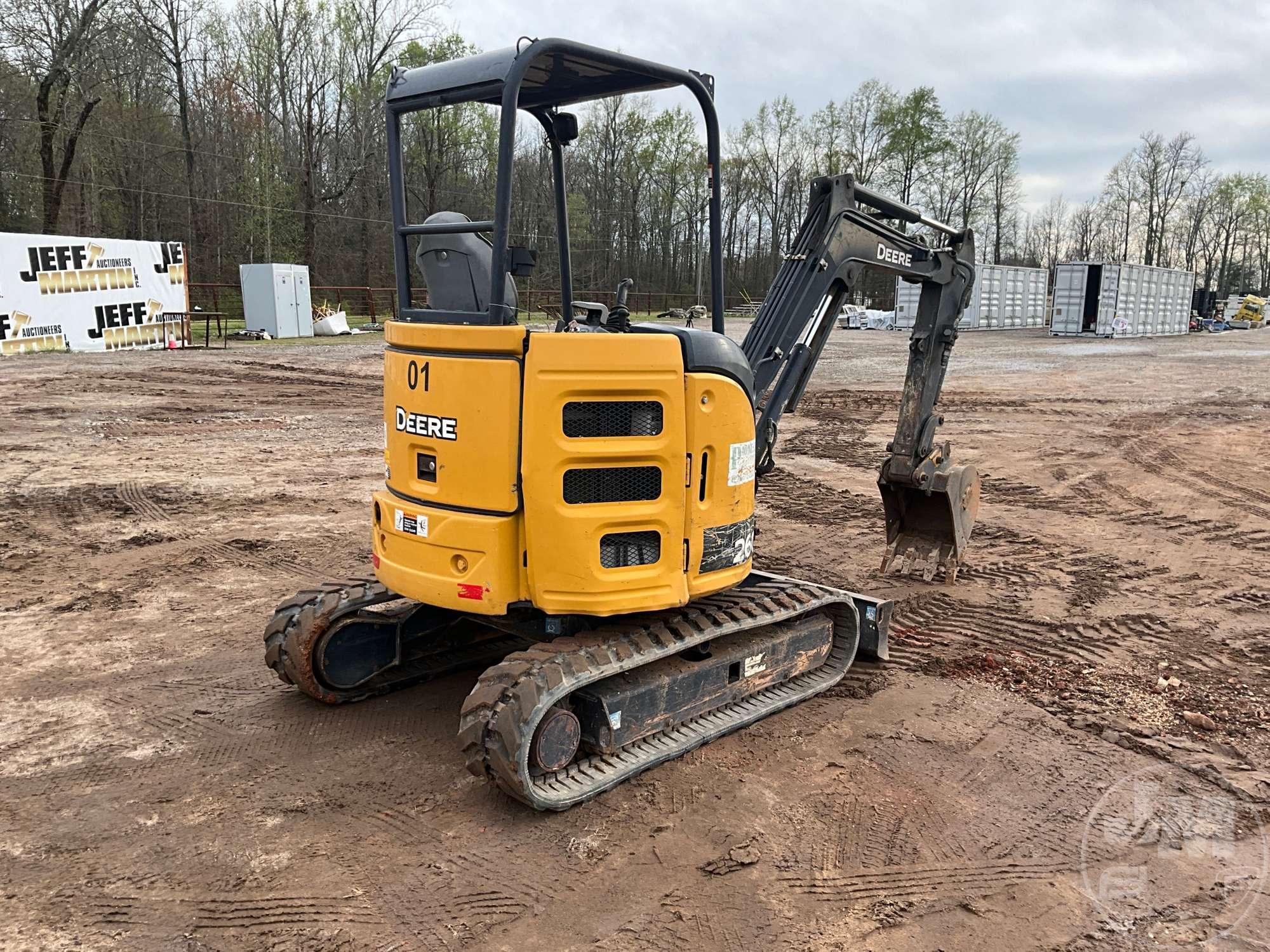 2019 DEERE 26G MINI EXCAVATOR SN: 1FF026GXEKK265239