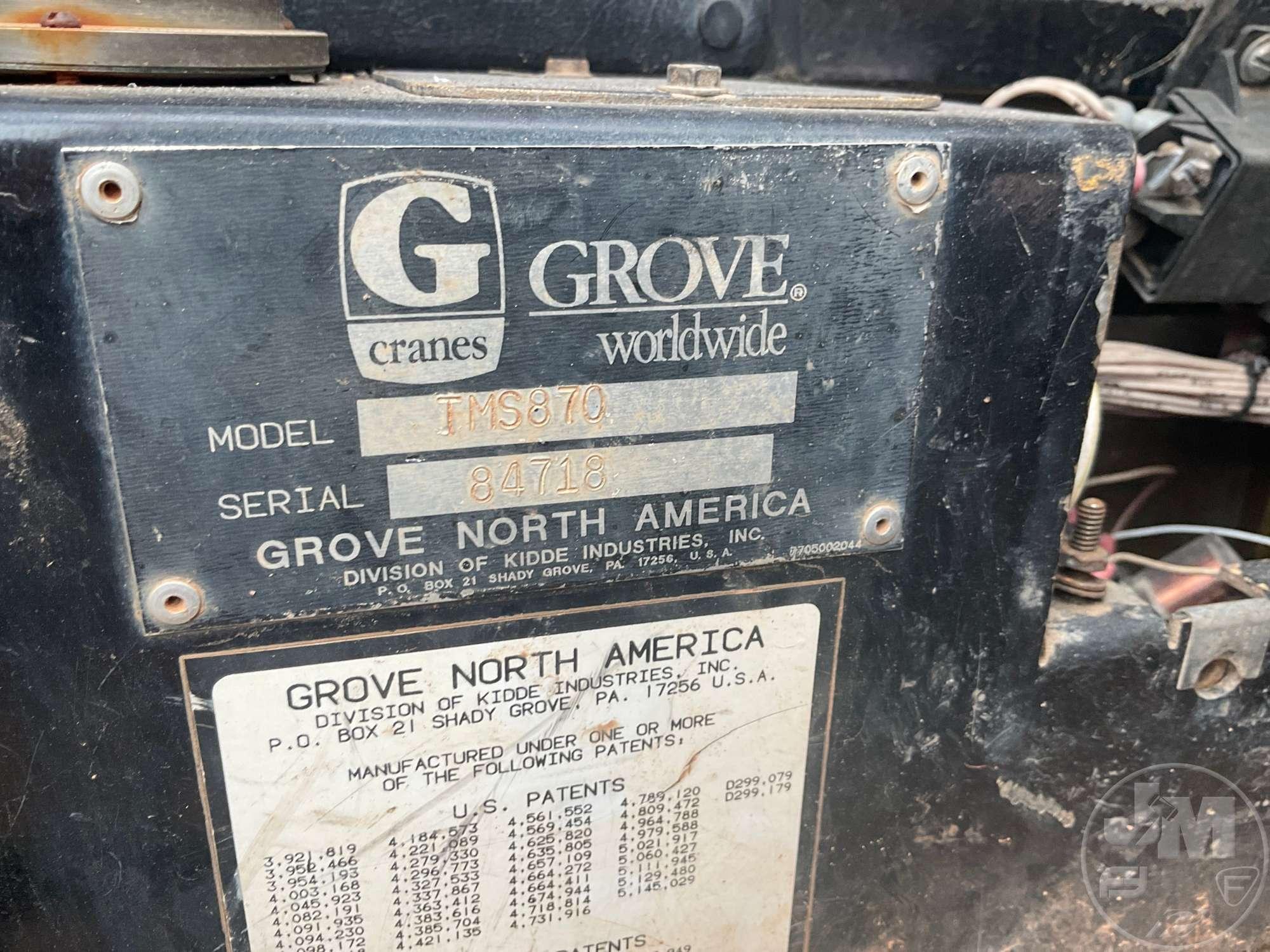 1997 GROVE TMS 870 VIN: 476TS0870VS084718 TRUCK CRANE