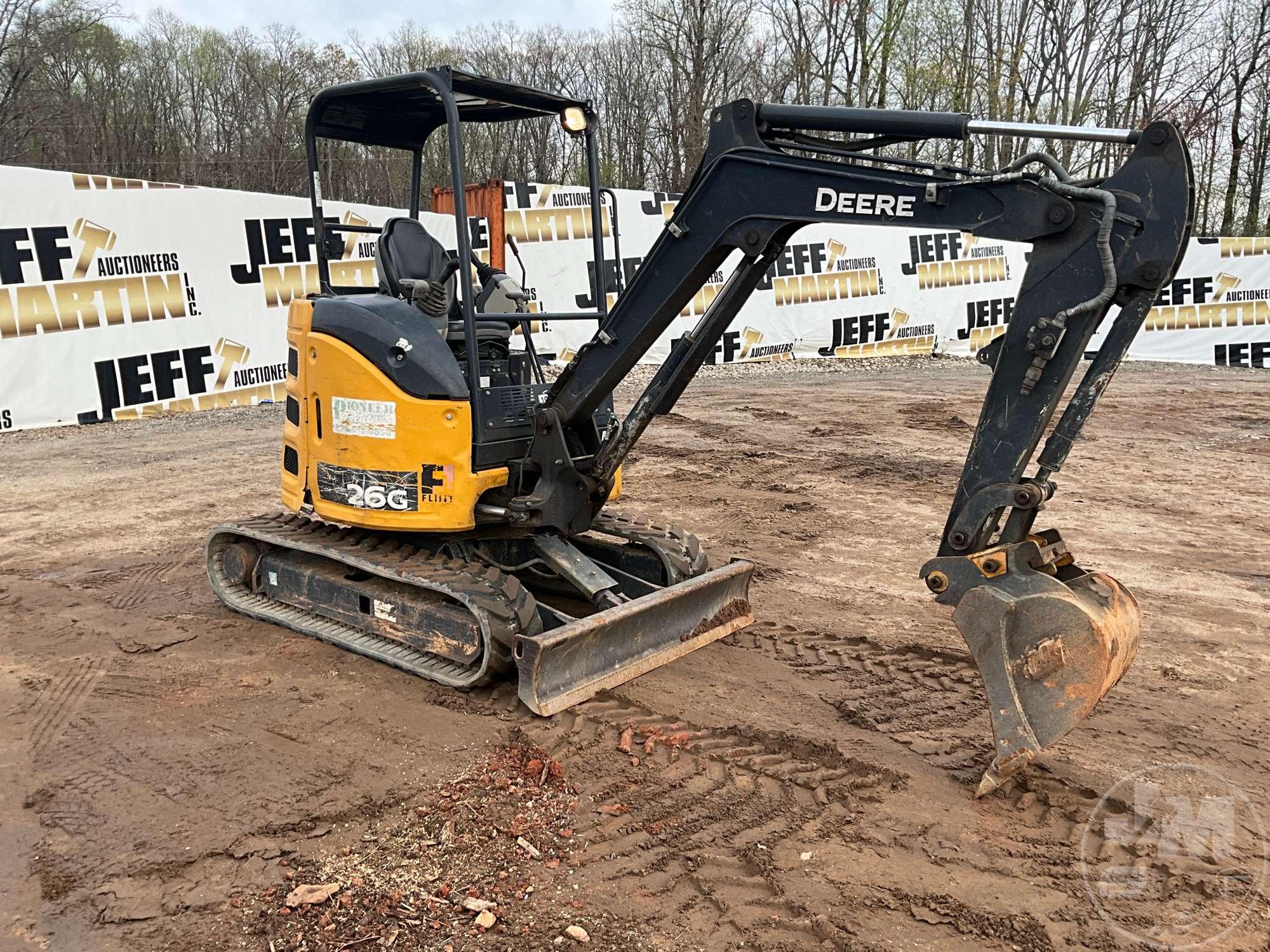 2019 DEERE 26G MINI EXCAVATOR SN: 1FF026GXEKK265239