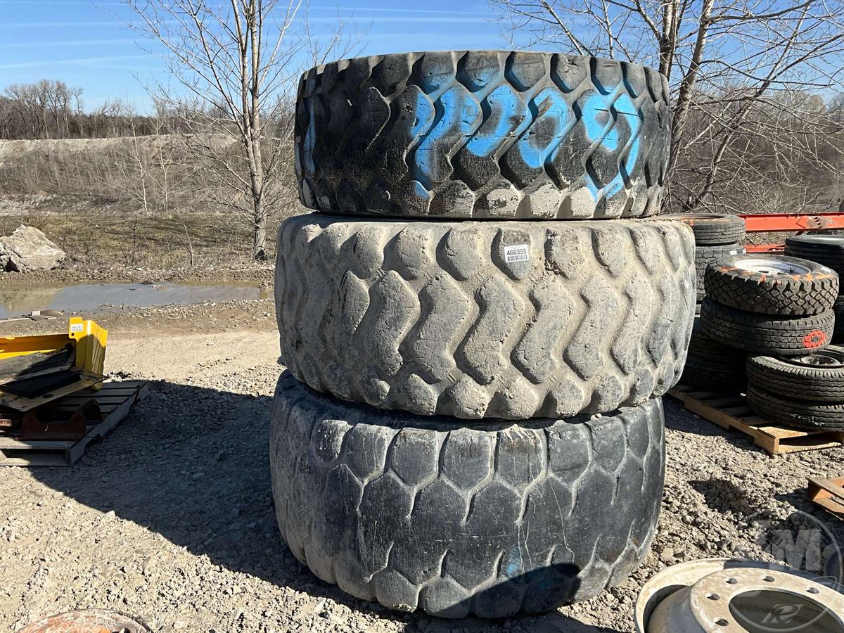 (3) HEAVY EQUIPMENT TIRES FOR WHEEL LOADERS