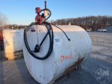 1000 GALLON DIESEL FUEL TANK WITH PUMP AND HOSES