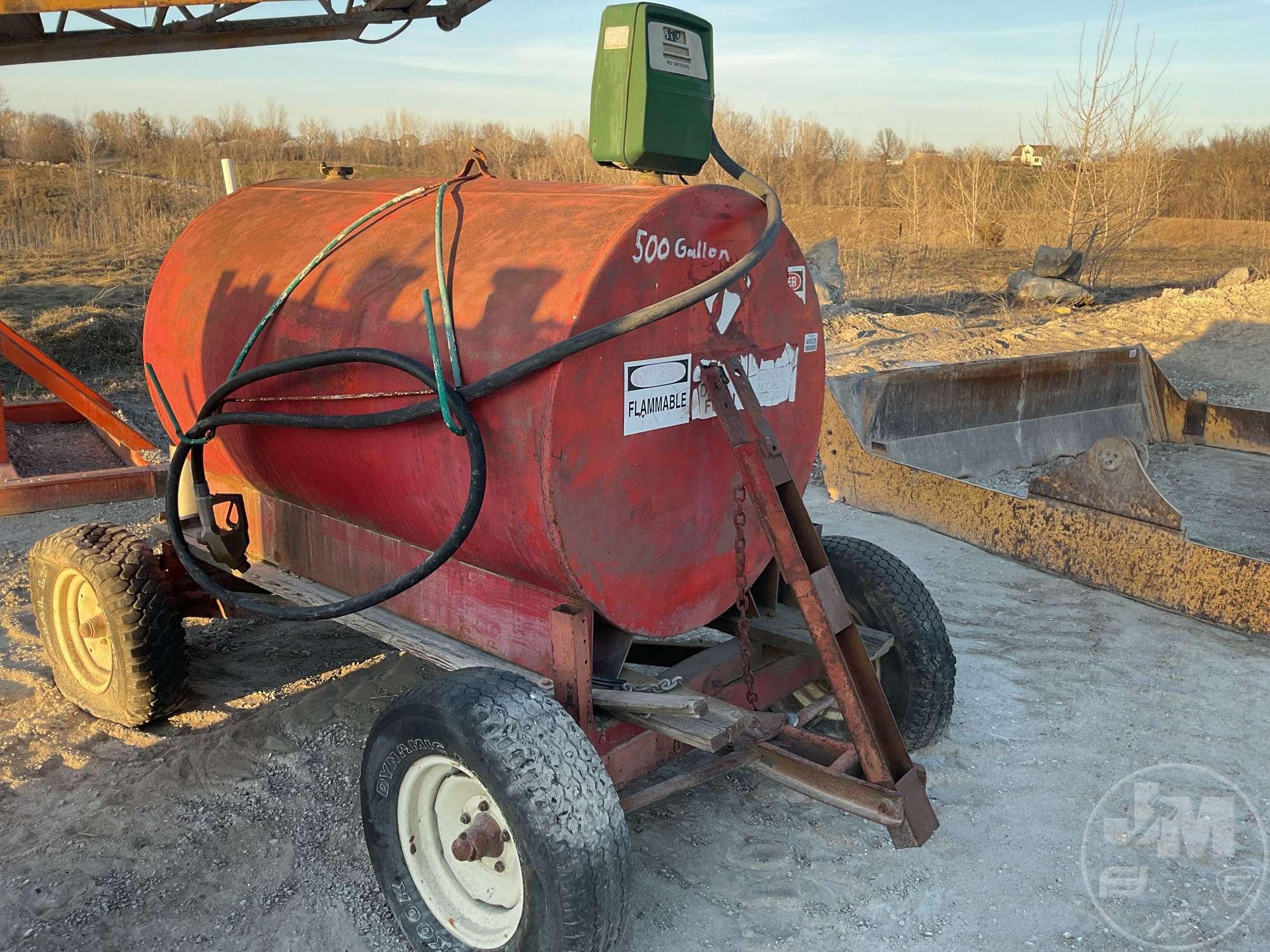 PULL BEHIND 500 GALLON DIESEL TANK TRAILER