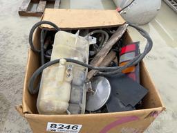 PALLET OF VARIOUS TRUCK PARTS INCLUDING AIR HOSES, LIGHTS, OVERSIZE