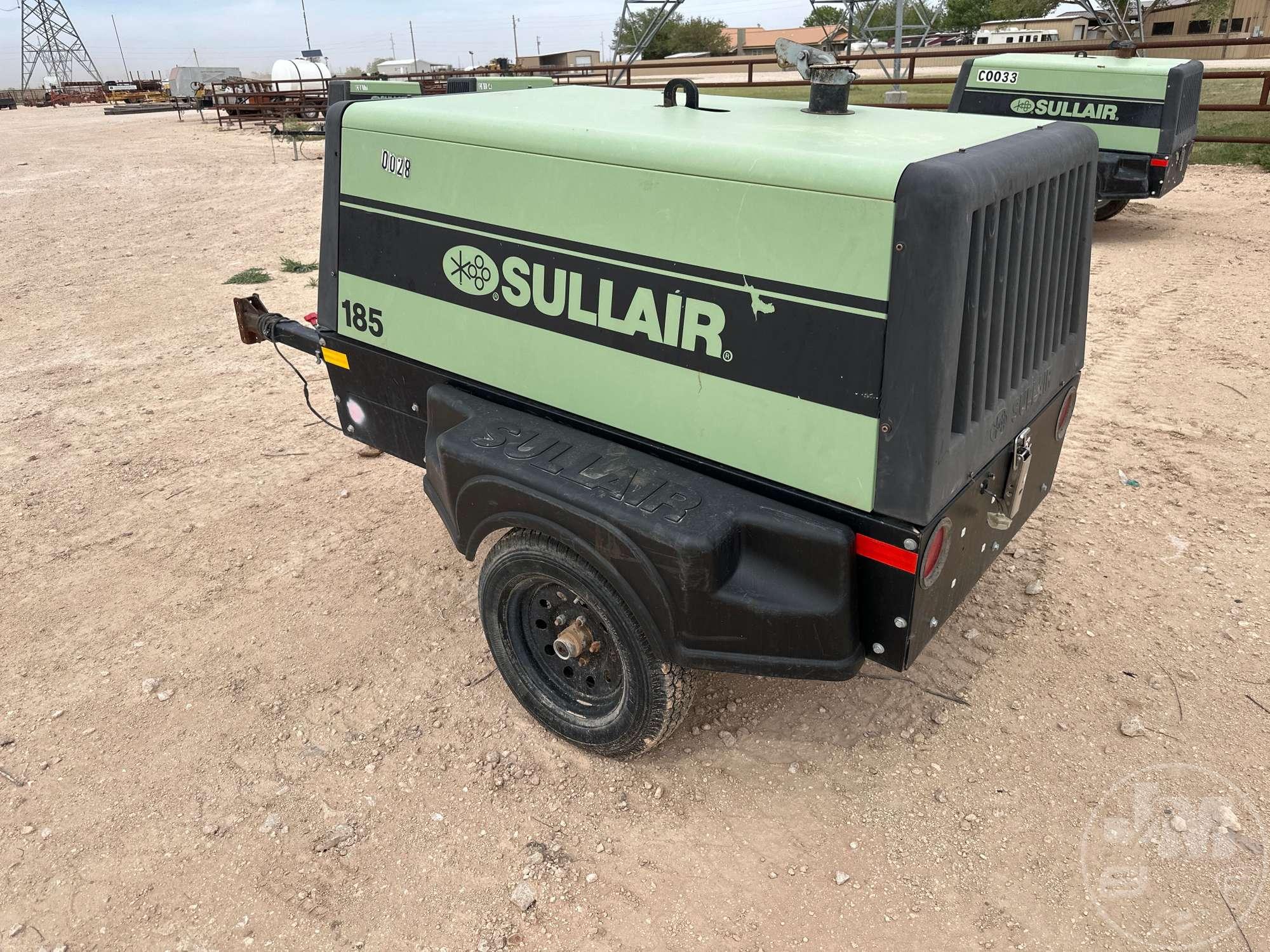 SULLAIR 185DDPQKU4F PORTABLE AIR COMPRESSOR SN: 201805040028