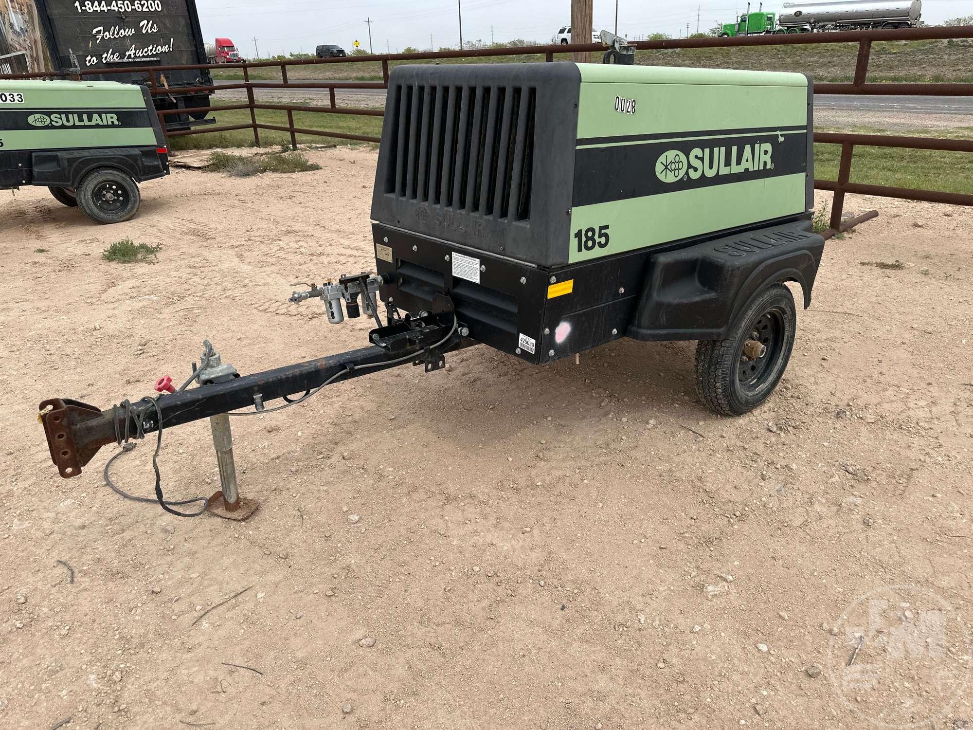 SULLAIR 185DDPQKU4F PORTABLE AIR COMPRESSOR SN: 201805040028